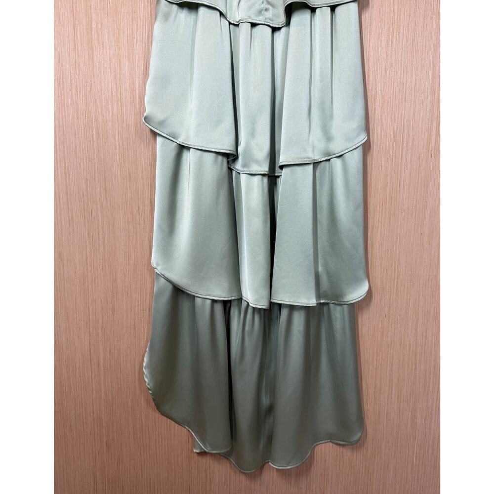 WeWoreWhat Sage Green Satin High-Low Maxi Dress - Picture 7 of 15